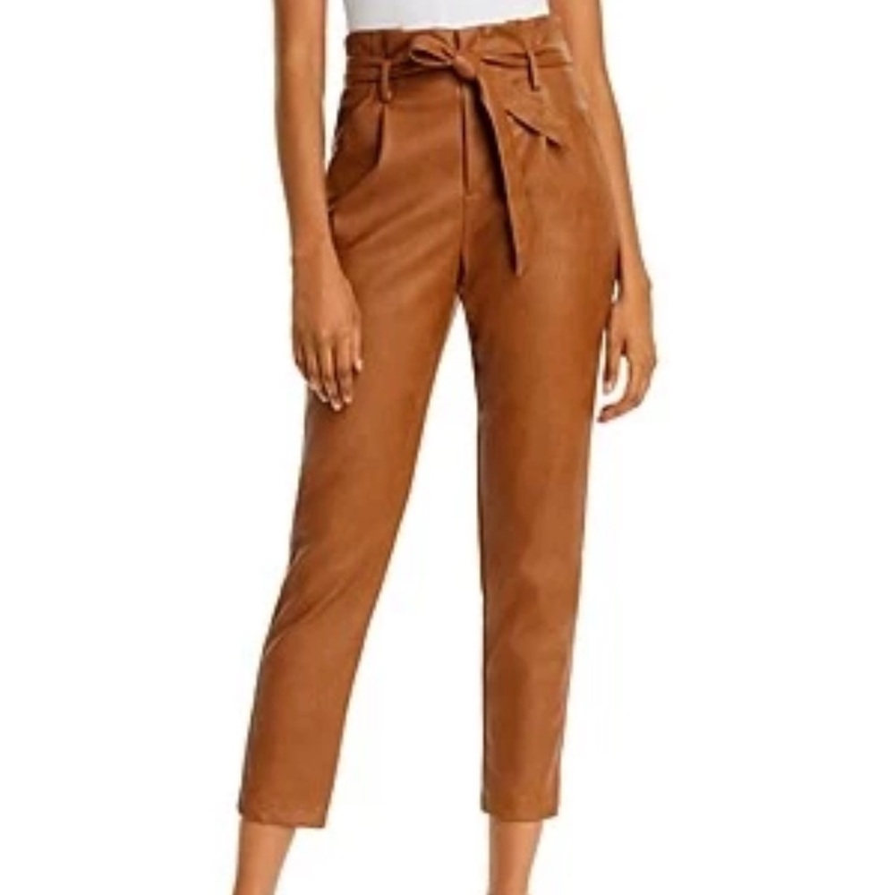 NWT Lucy Paris Cognac Faux Leather Pants MSRP $98